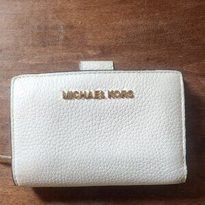 Michael Kors Cream Pebbled Leather Bifold Wallet